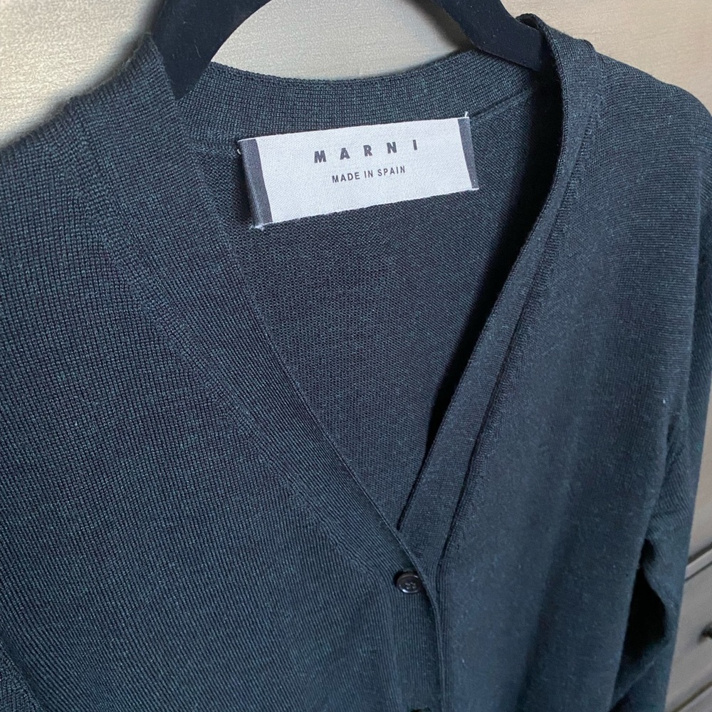 Marni dark green wool/silk cardigan - Picture 2 of 7
